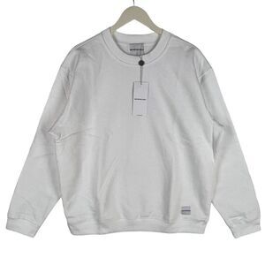 New MKI Miyuki Zoku Men Sweater Basic Crew Pullover White Sweatshirt US XL